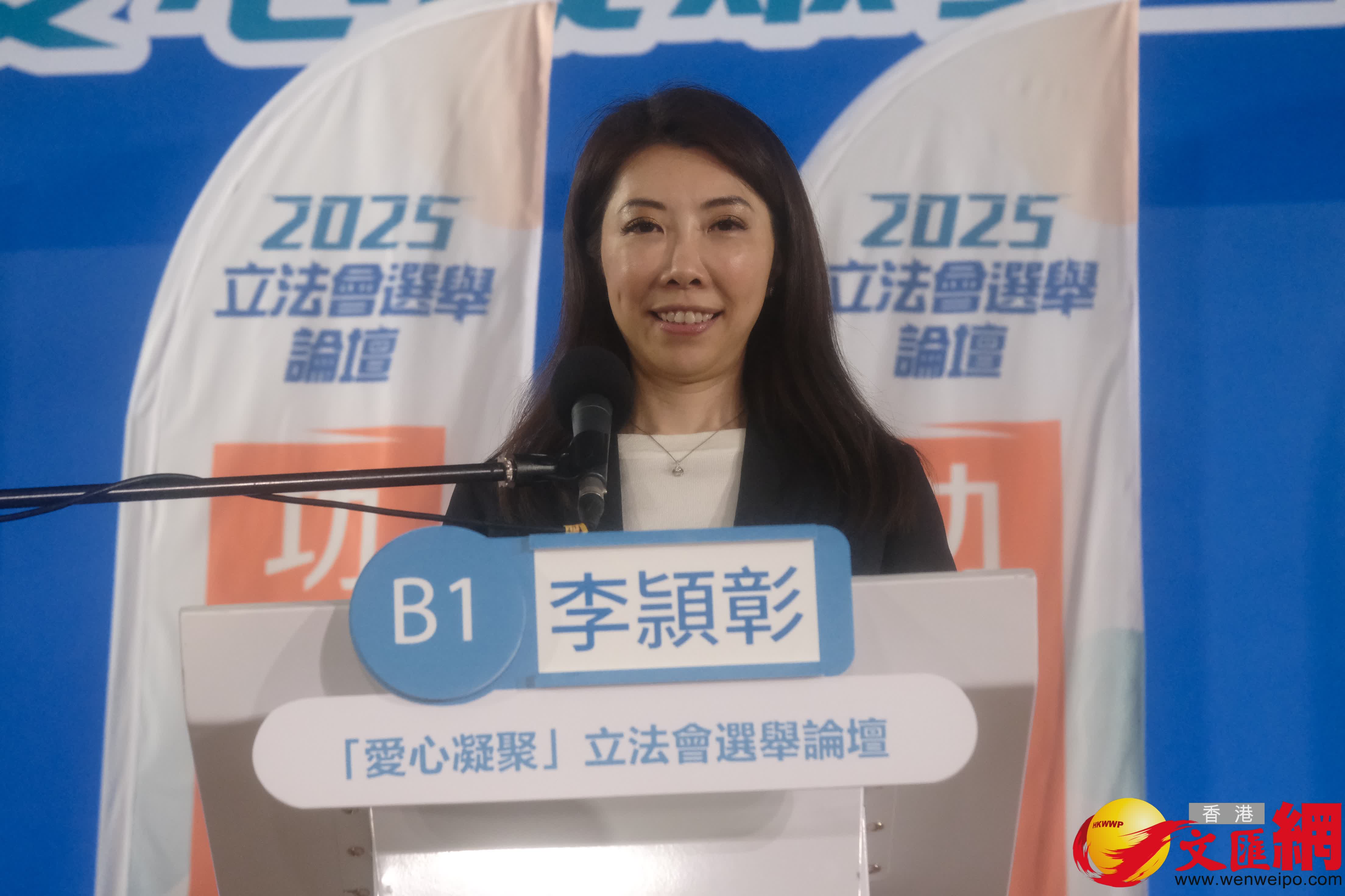 候選人B1號李頴彰（香港文匯報涂穴攝）