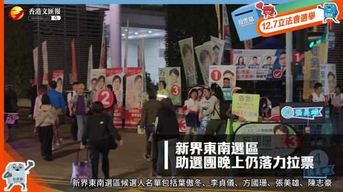 (有片) 立法會選舉 │ 新界東南選區(qū) 助選團(tuán)晚上仍落力拉票