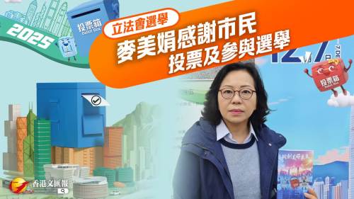 立法會選舉｜麥美娟感謝市民投票及參與選舉
