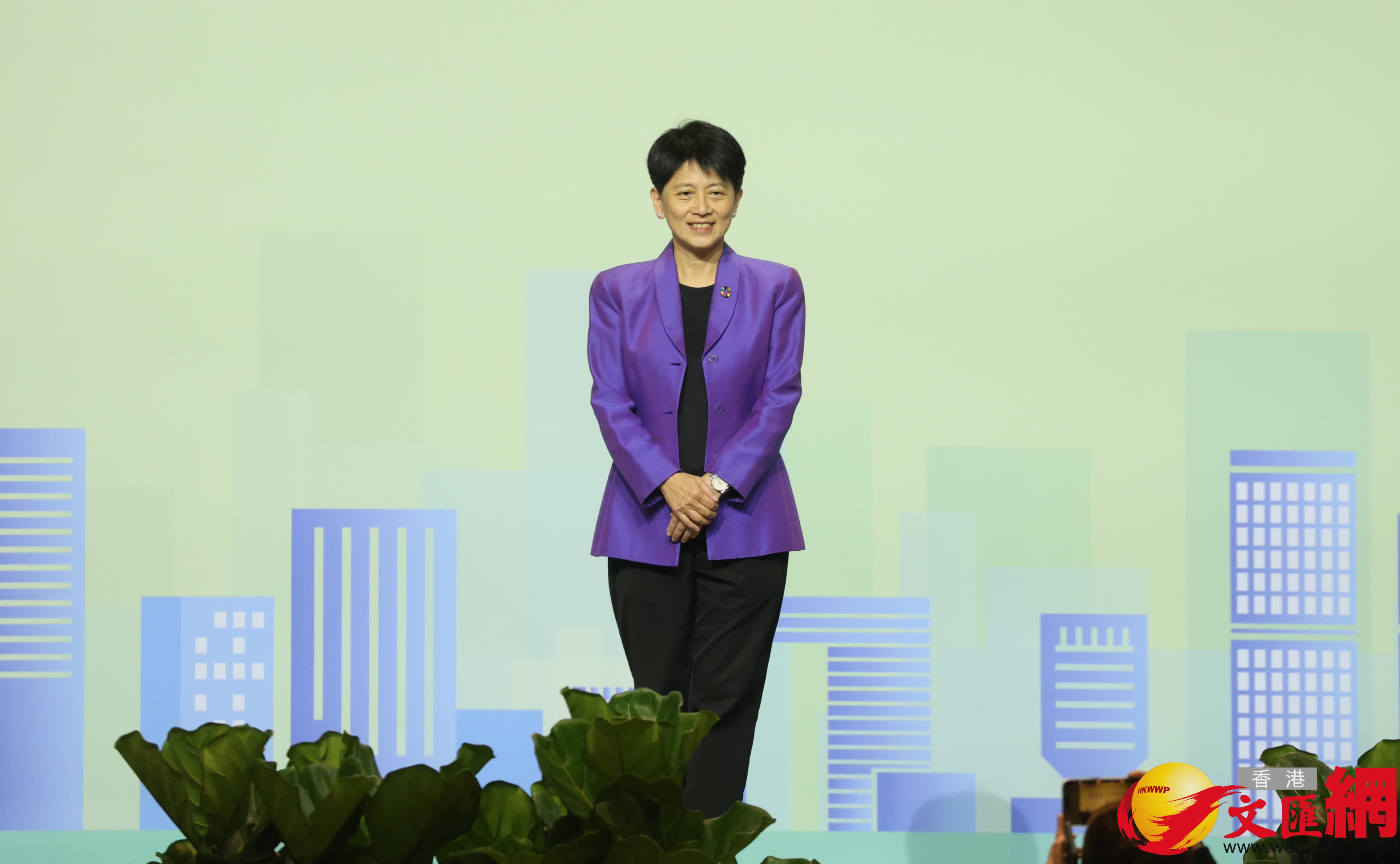 功能界別建築、測量、都市規劃及園境界，劉文君當選。（香港文匯報記者曾興偉攝）