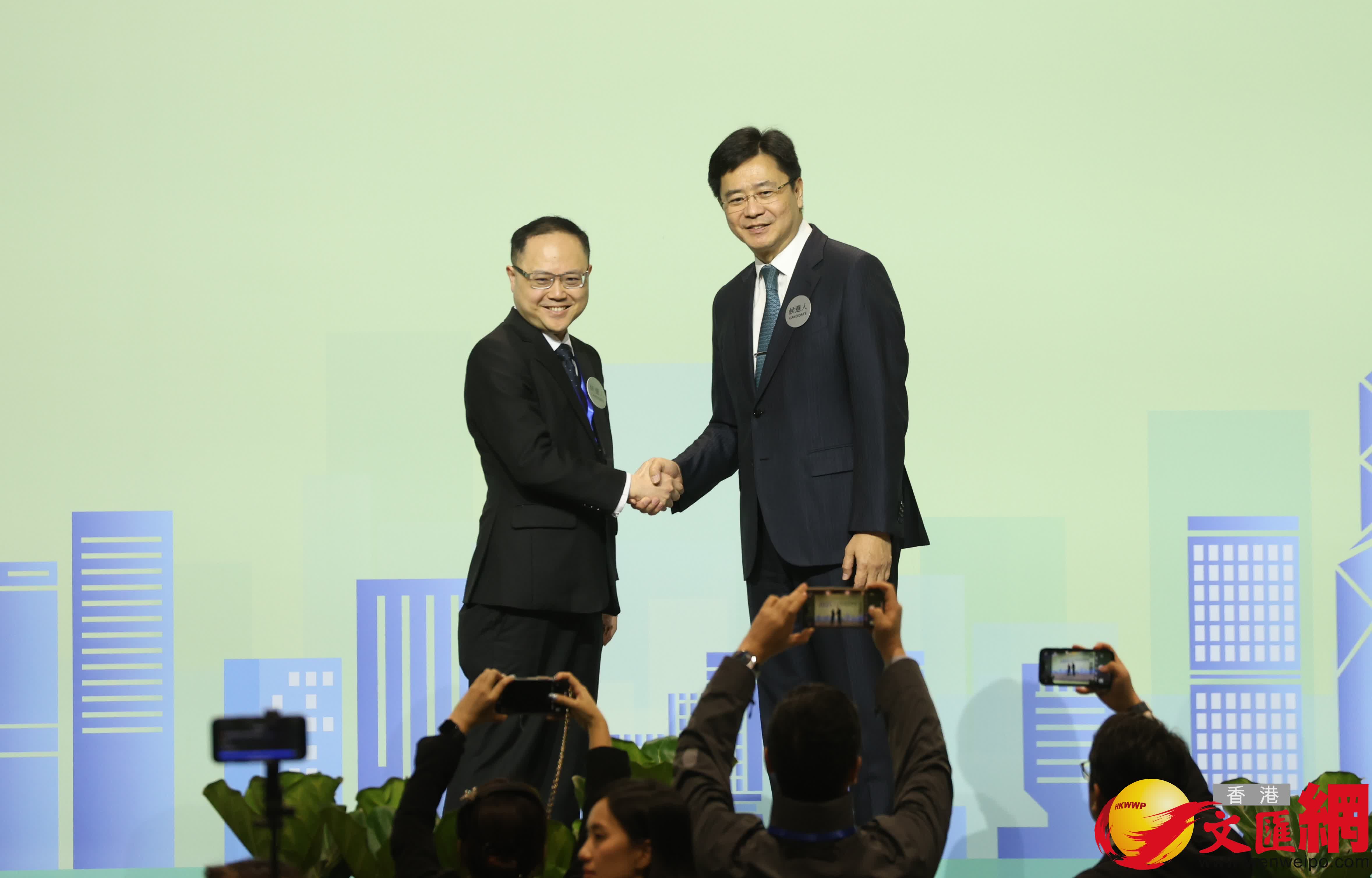 寒假班保險界，陳沛良（右）當選。（香港文匯報記者曾興偉攝）