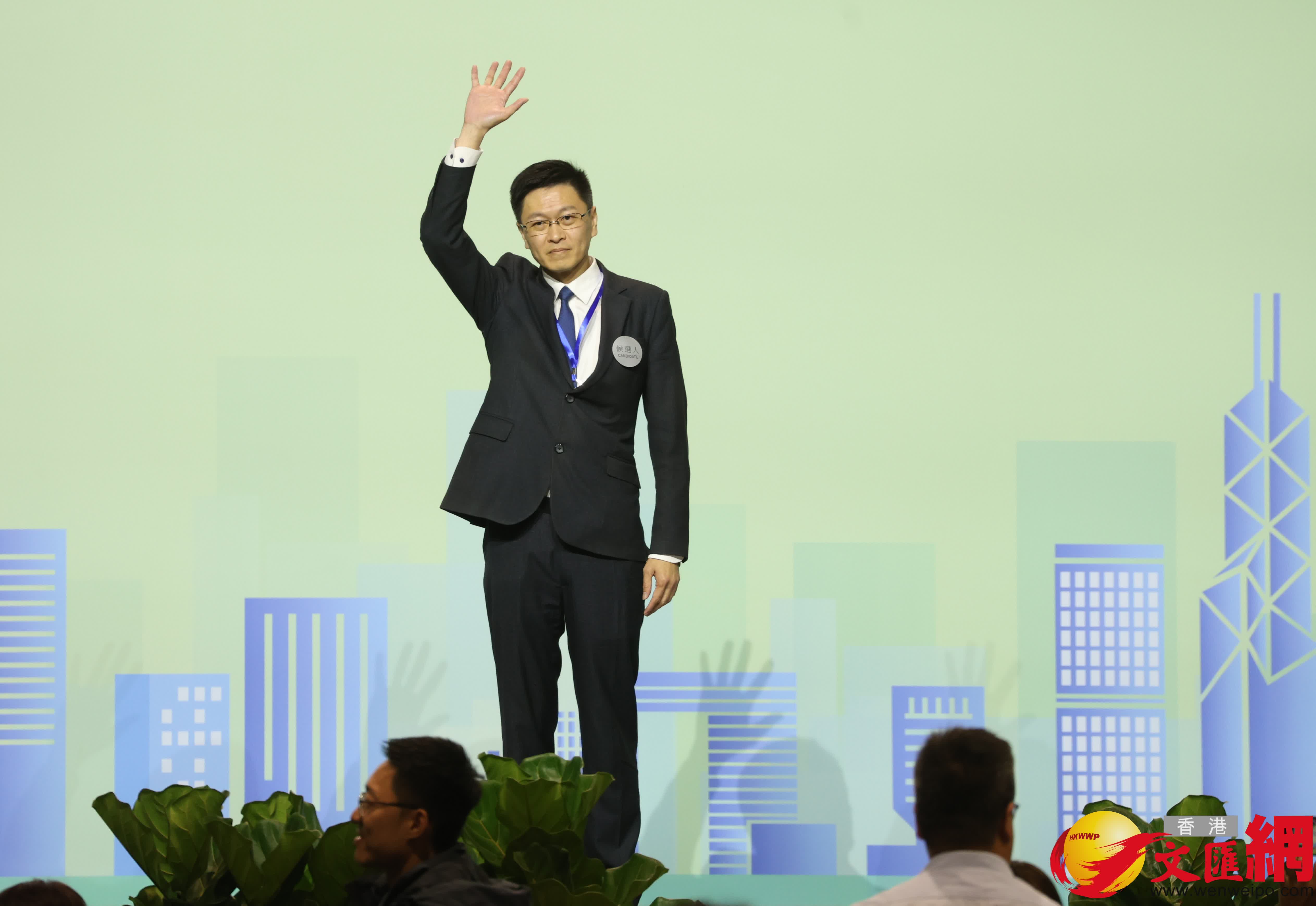 功能界別航運交通界，林銘鋒當選。（香港文匯報記者曾興偉攝）