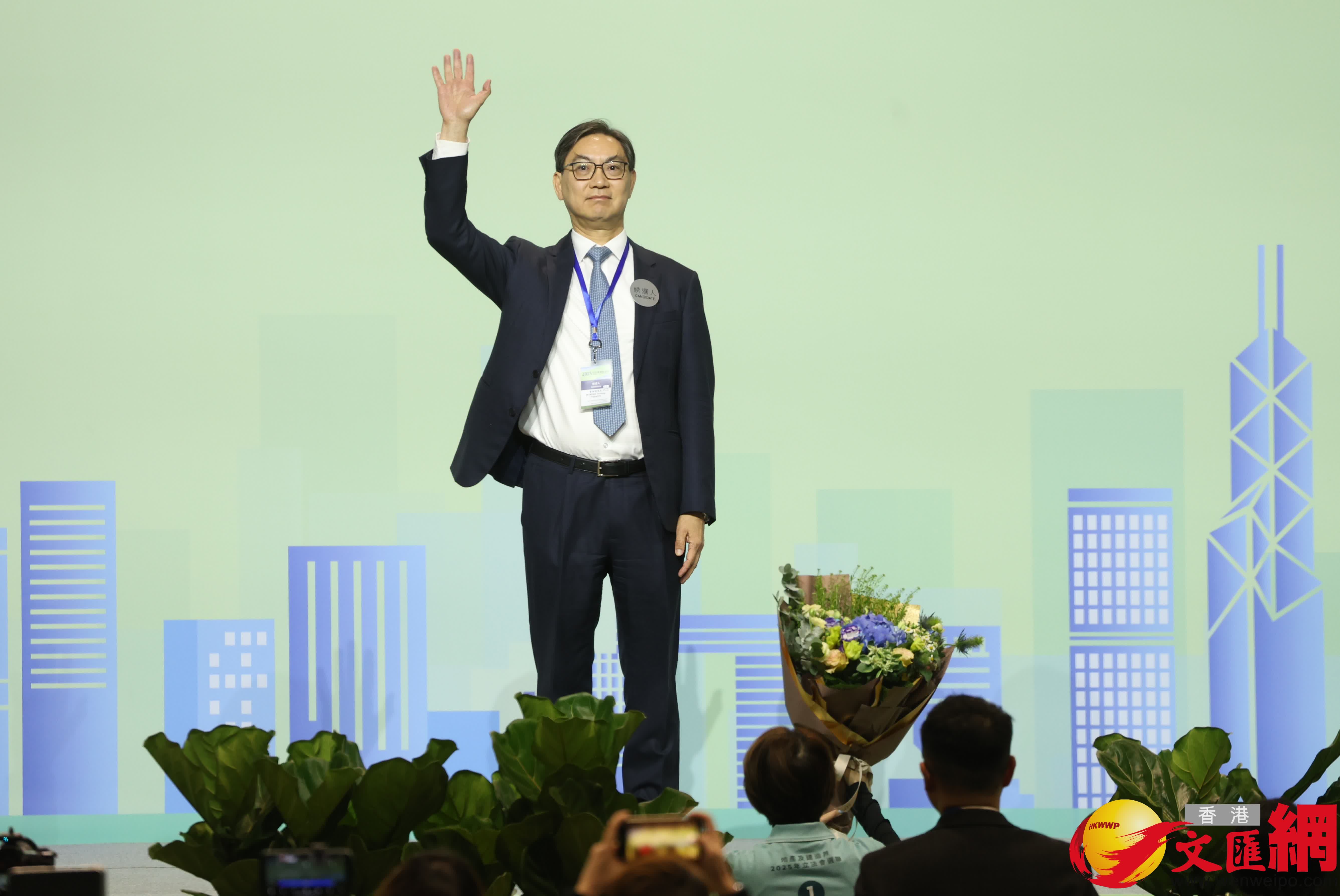 功能界別地產及建造界，黃浩明當選。（香港文匯報記者曾興偉攝）