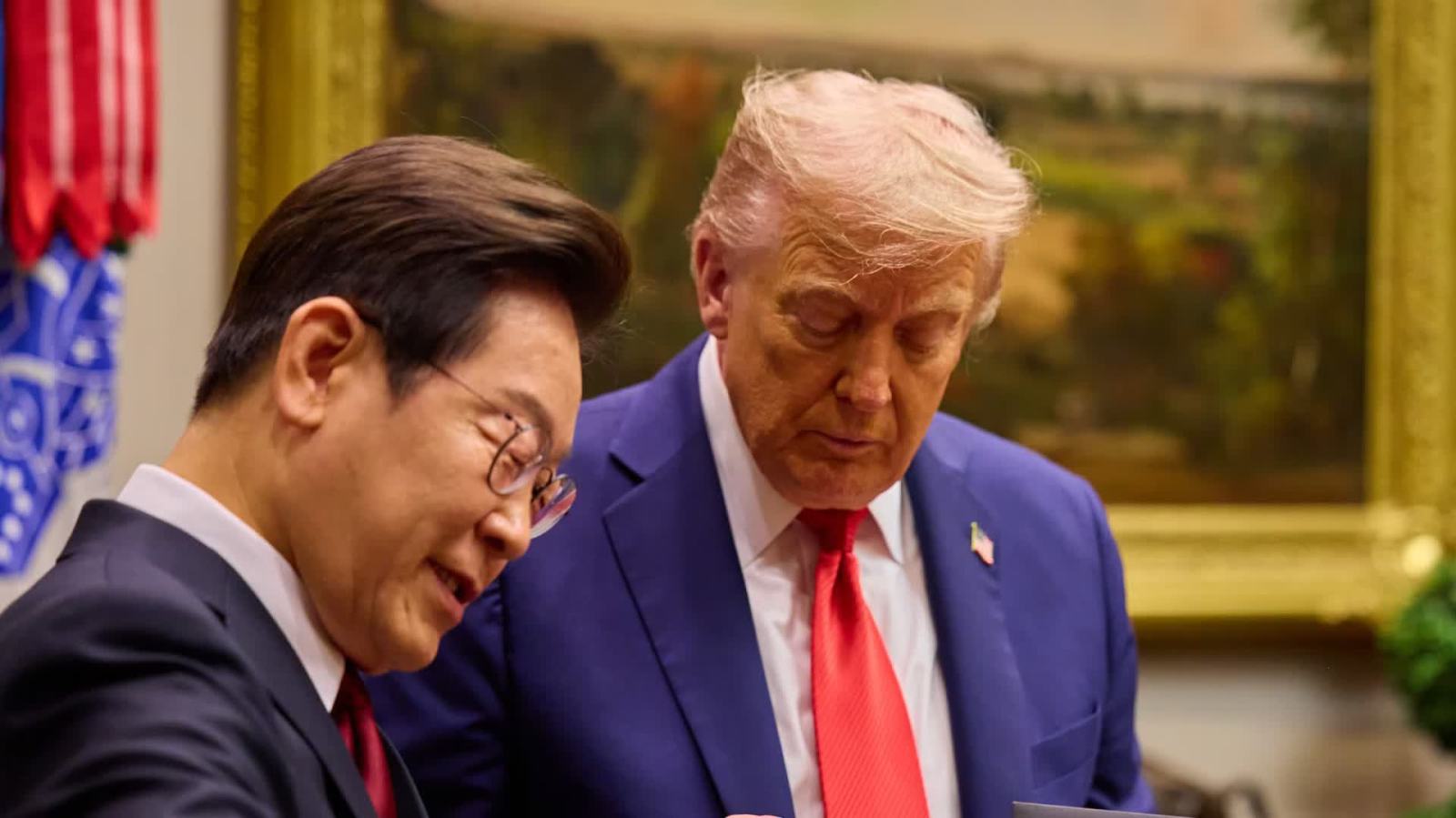 特朗普送李在明「白宮金鑰匙」