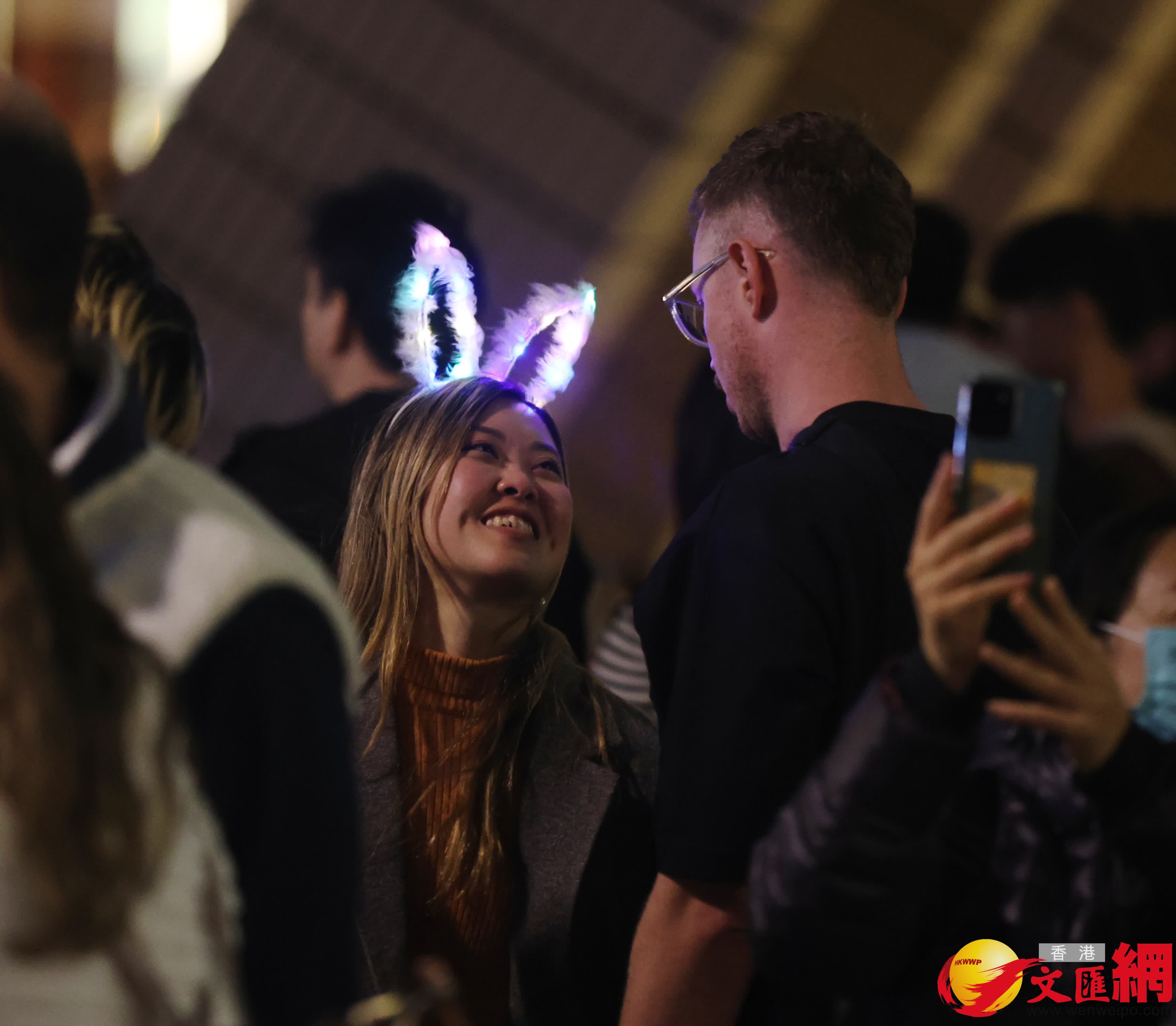 尖沙咀除夕倒數。（香港文匯報記者 曾興偉 攝）