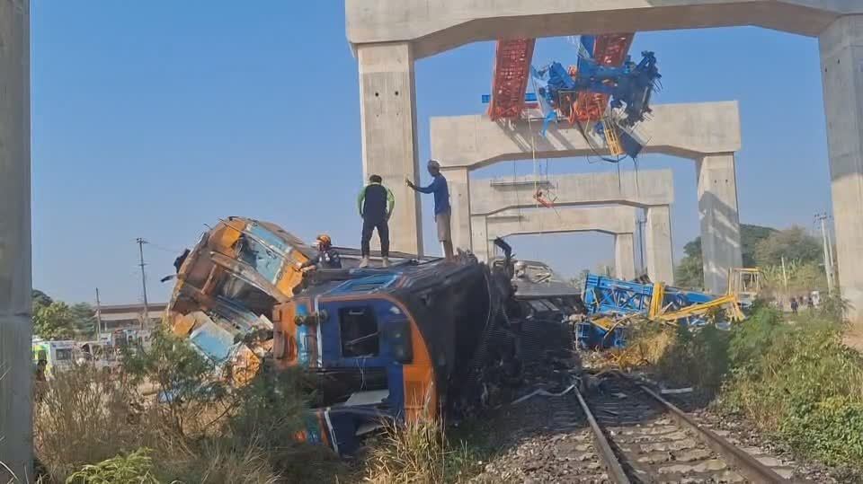 泰國在建鐵路發生事故　已致10死多傷