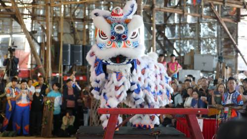 （多圖 / 有片）錦田鄉酬恩建醮│首日上演「獅王爭霸」賽  吸引數千人入棚觀看