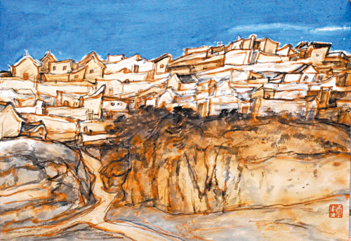 巫衛東畫作展現中原氣韻  傳遞西北大地的壯美與深沉