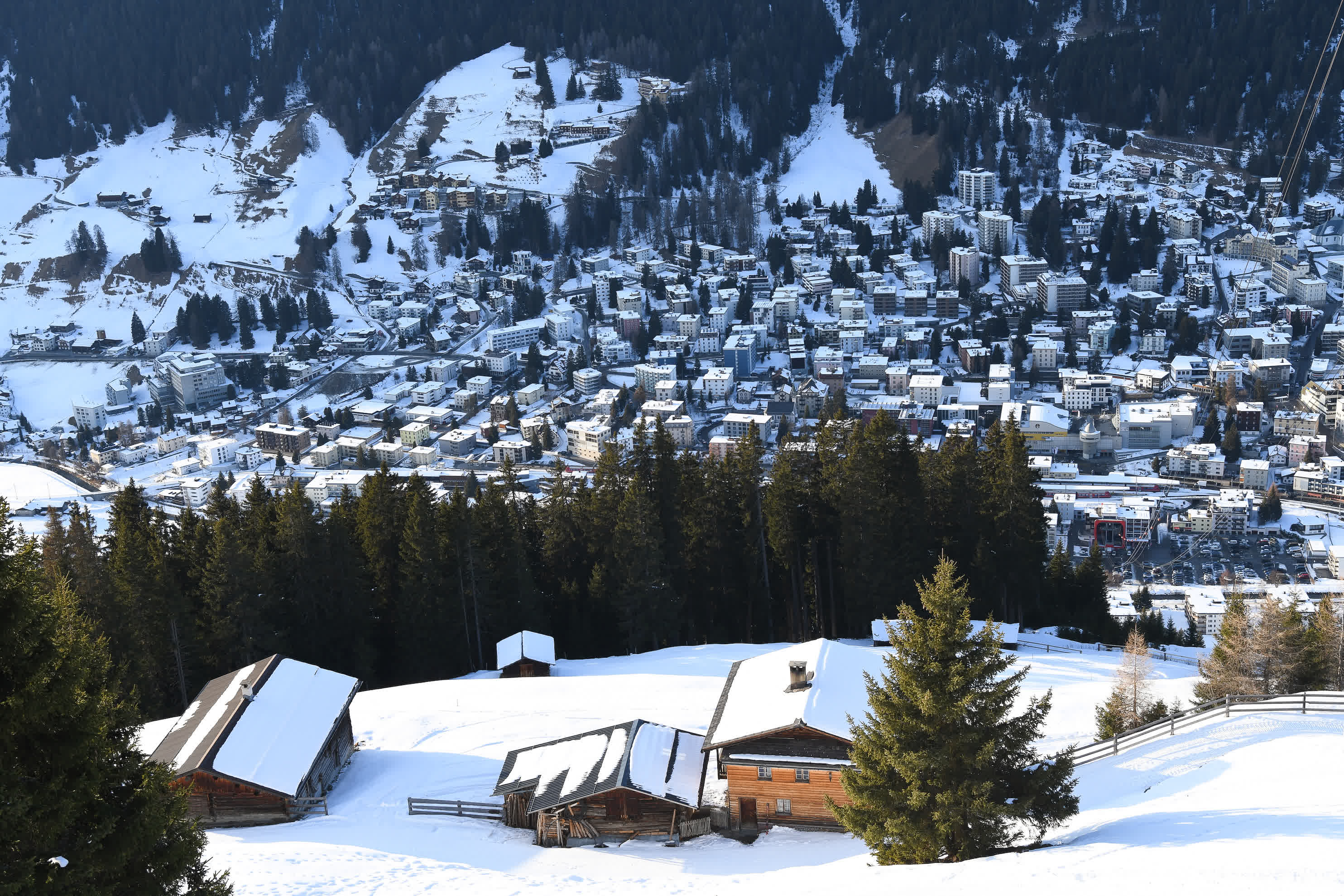 這是1月18日在瑞士達沃斯拍攝的冬季達沃斯小鎮。（新華社）