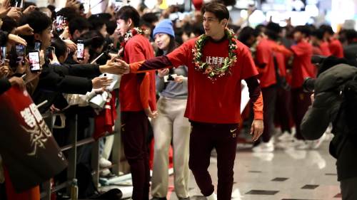 中國U23國家男子足球隊回國抵京