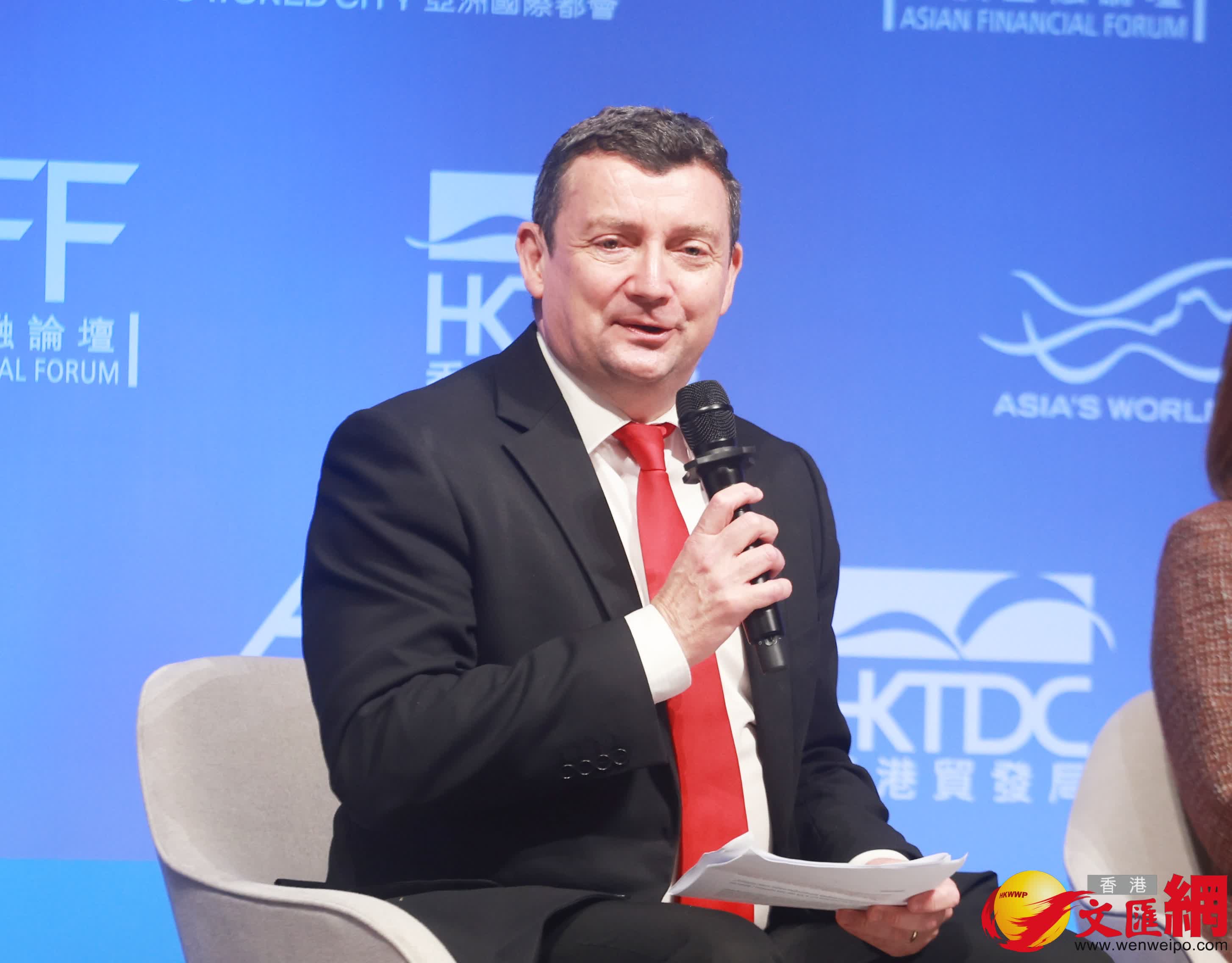 韋安祖先生，副主席，香港金融服務發展委員會。（香港文匯報記者 郭木又 攝）