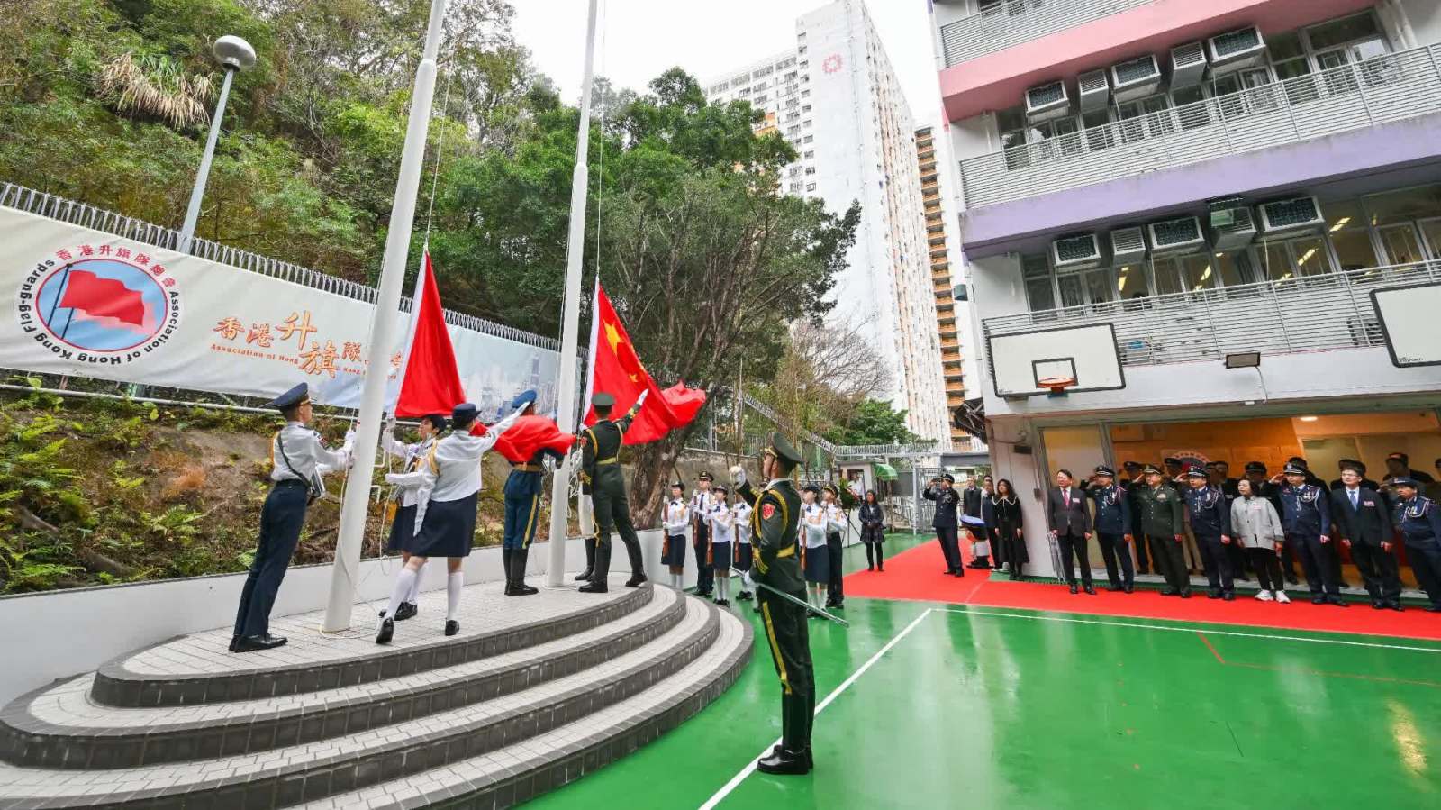 （有片）香港升旗隊總會總部開幕 陳國基：升國旗儀式增強對國家責任感與榮譽感