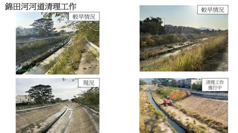 渠務署說明元朗河道清理進展　料錦田河3月完成清理