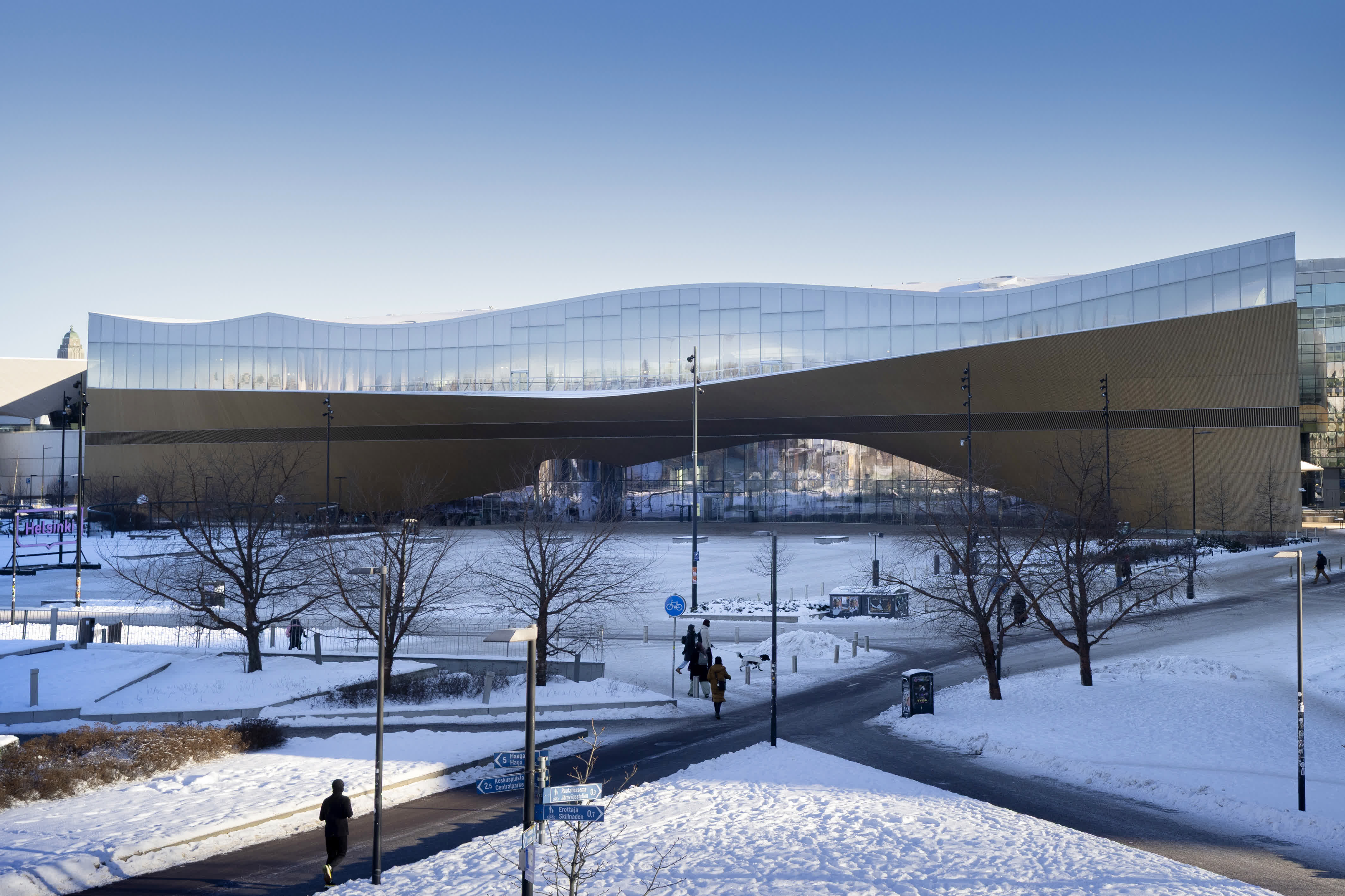 這是2月2日拍攝的位於芬蘭首都赫爾辛基市中心的頌歌圖書館。（新華社）
