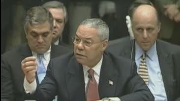 （有片）聯合國重提23年前美式謊言名場面：鮑威爾和他的那管白色粉末