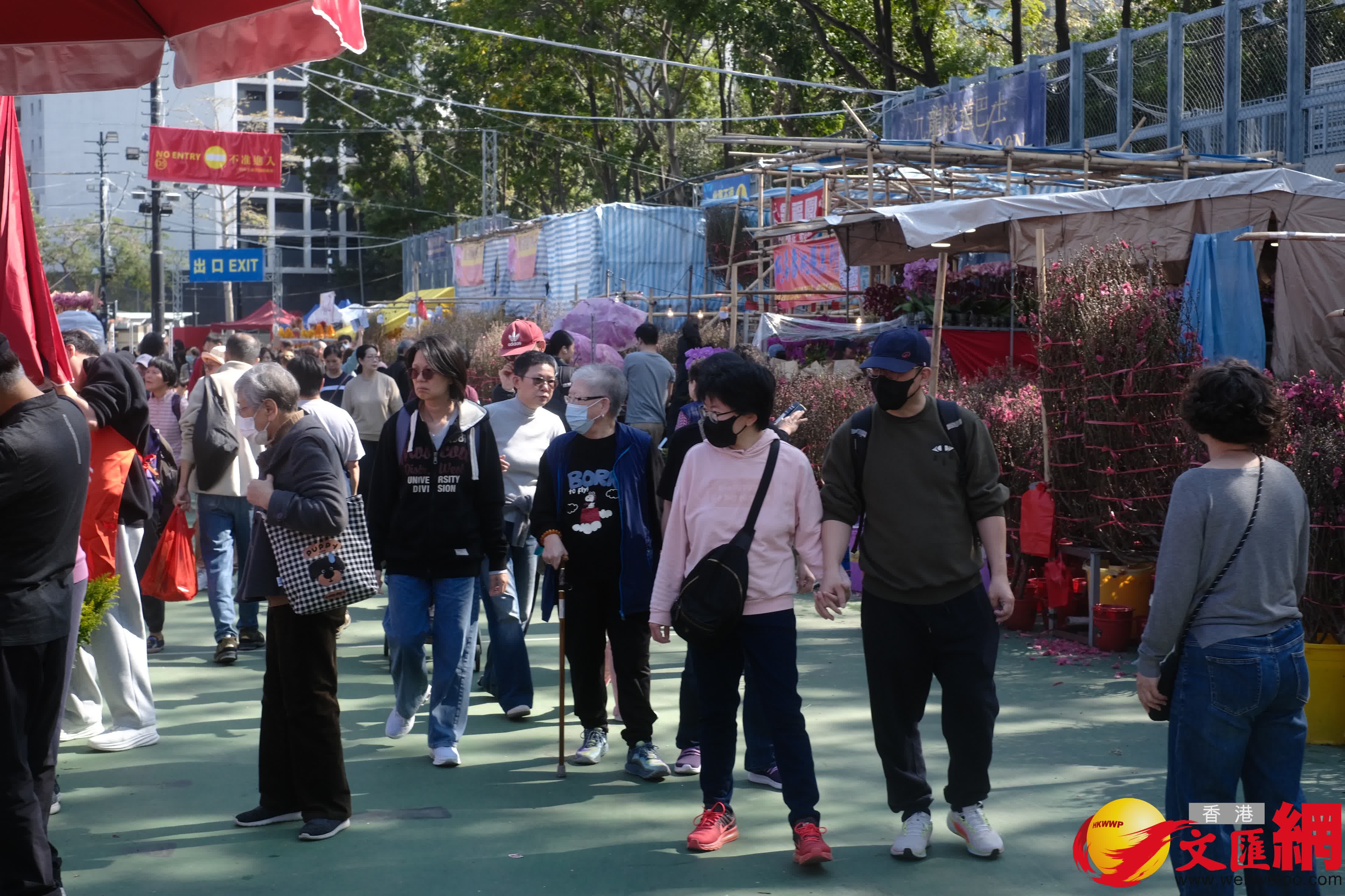 14個馬年年宵市場正式開鑼，維園現場熙熙攘攘。（香港文匯報記者 涂穴 攝）