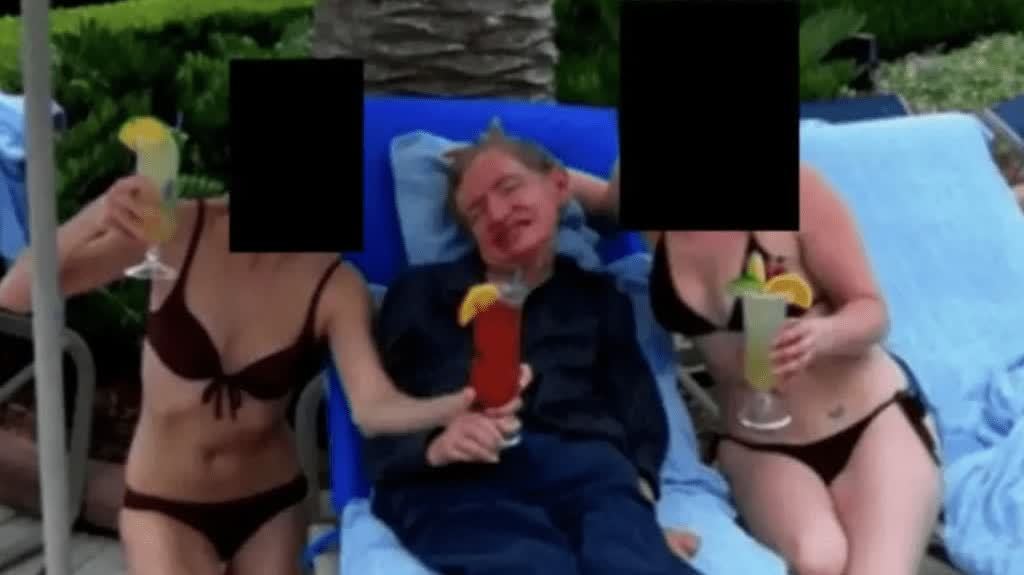 愛潑斯坦案｜霍金驚現比基尼女郎簇擁照　遺屬發聲明