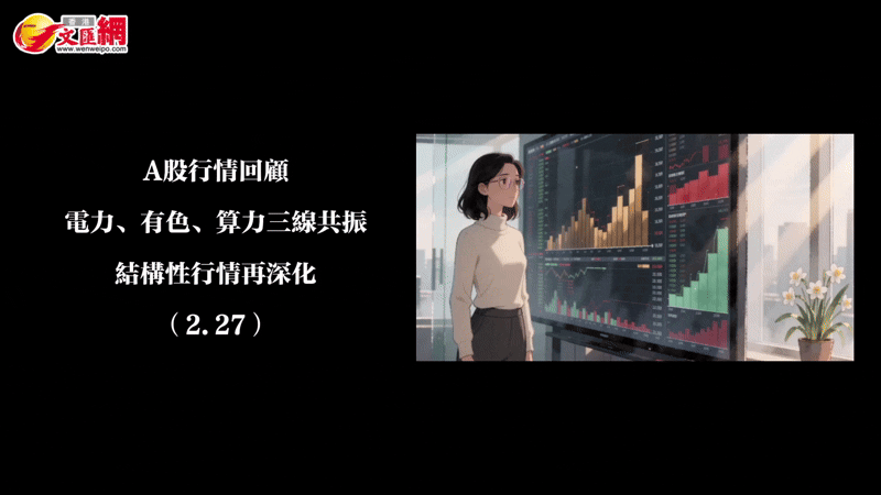 （有片）A股行情回顧丨電力、有色、算力三線共振　結構性行情再深化（2.27）