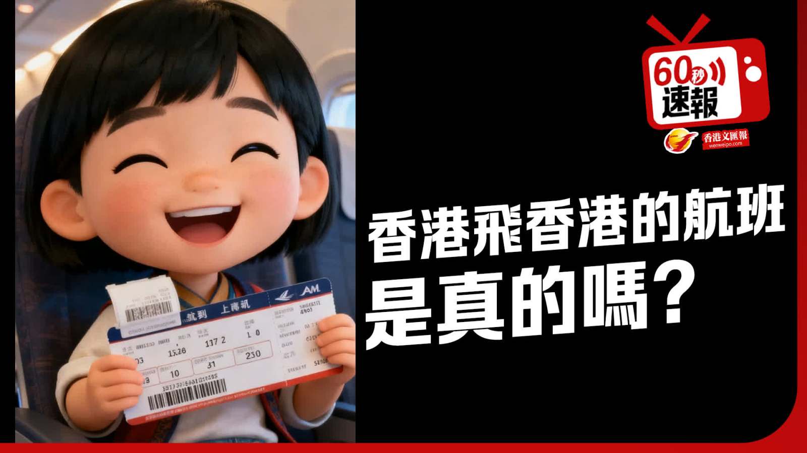 60秒速報│香港飛香港的航班 是真的嗎?