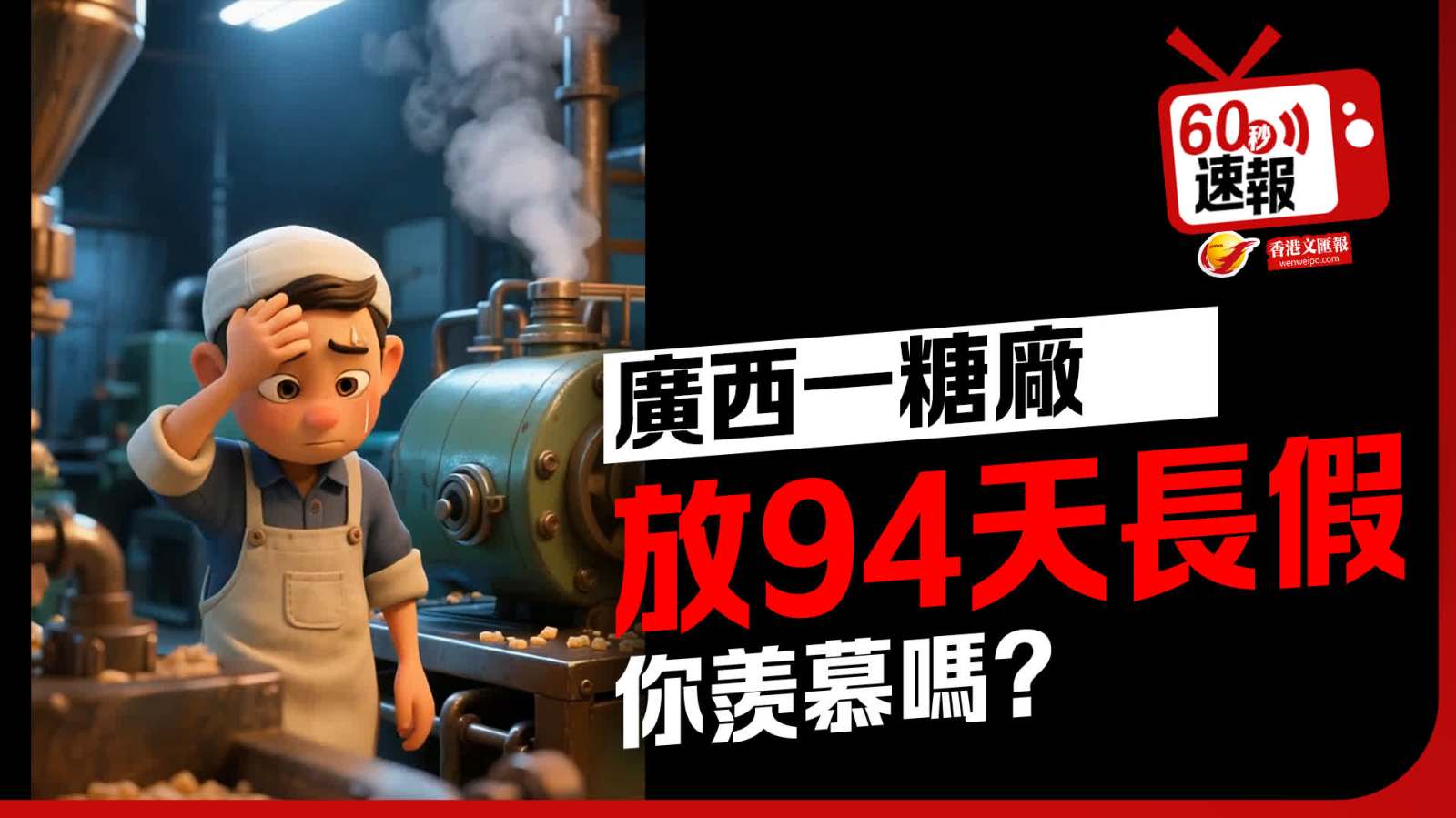 60秒速報｜廣西一糖廠放94天長假，你羨慕嗎？