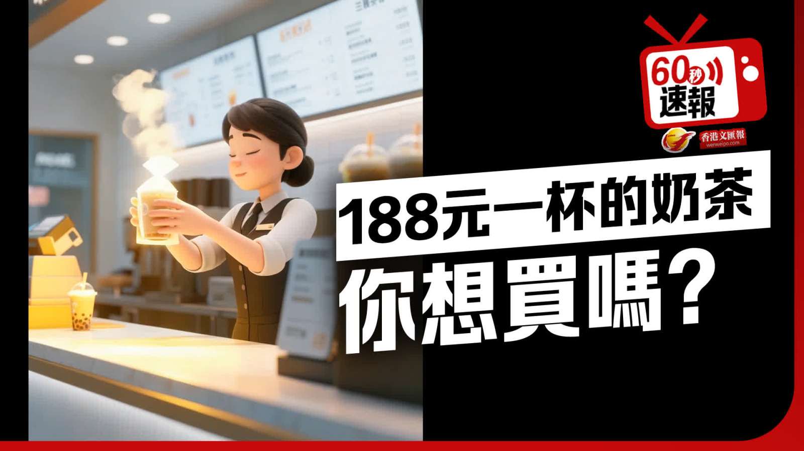 60秒速報 │ 188元一杯的奶茶 賣的不是茶 是流量密碼