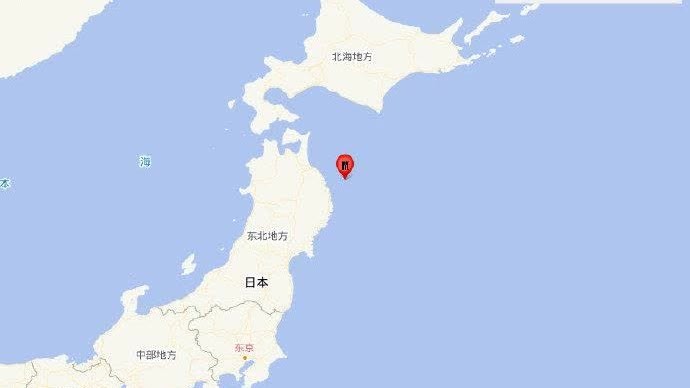 日本本州東部附近海域發生6.9級地震　震源深度50千米