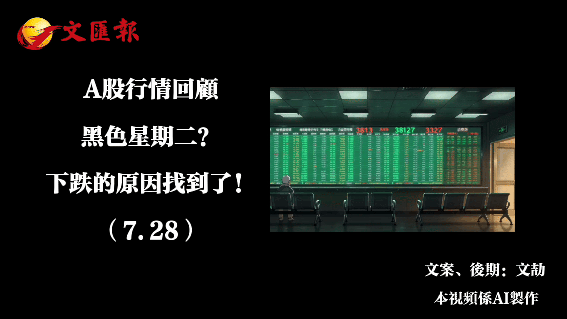 （有片）A股行情回顧丨黑色星期二：下跌的原因找到了！（7.28）