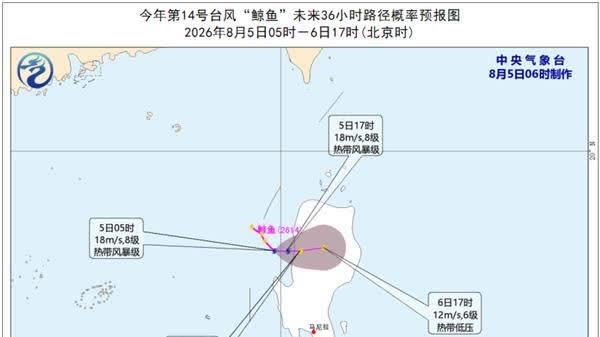 今年第14號颱風「鯨魚」於今天凌晨生成