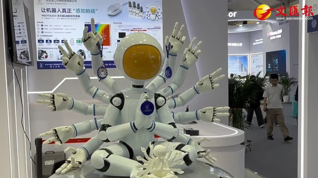 （有片）走不動根本走不動！機器人大會參展企業超300家　宇樹門前人山人海