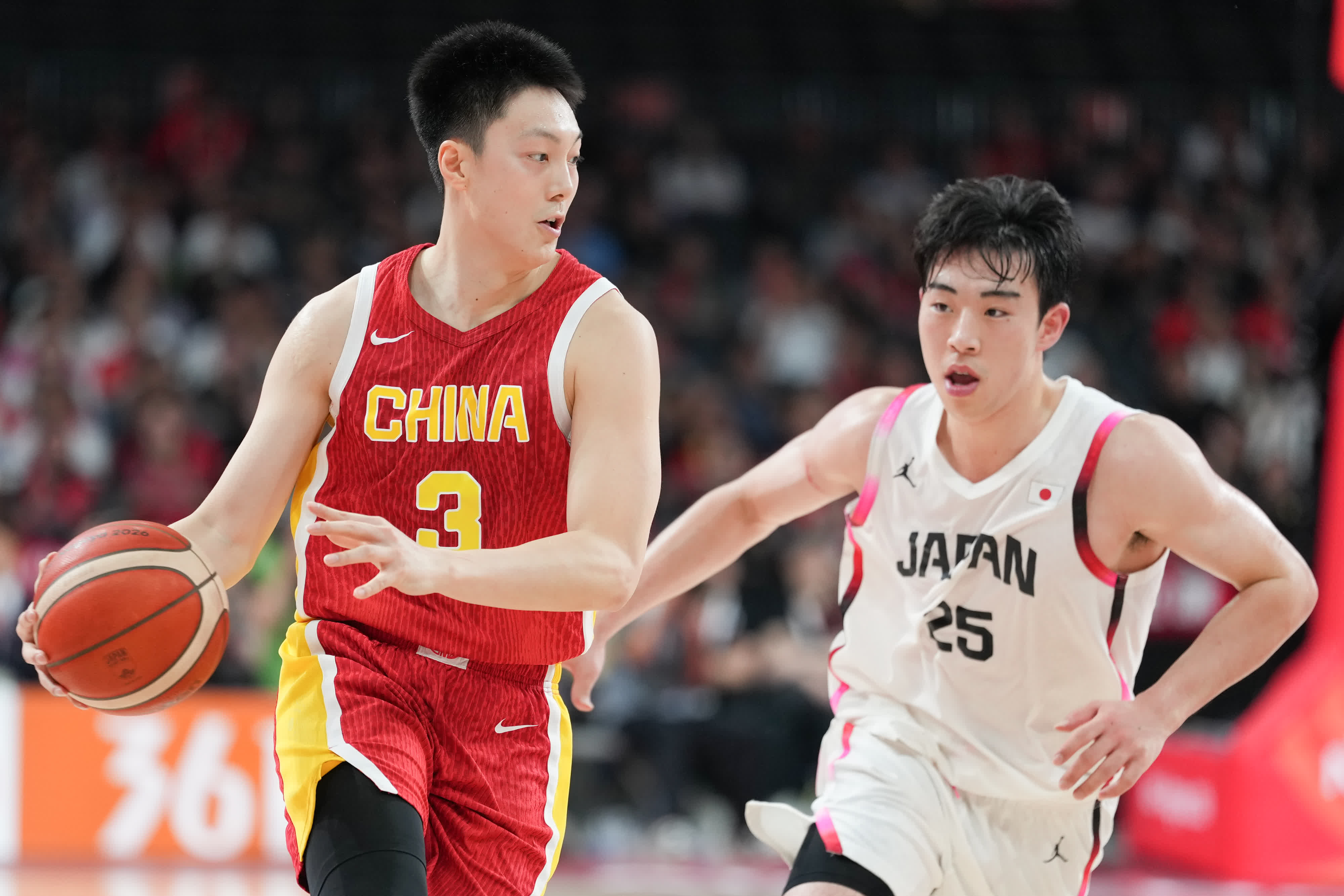 亞運男子籃球4強，中國對日本。（大公文匯全媒體記者麥鈞傑攝）