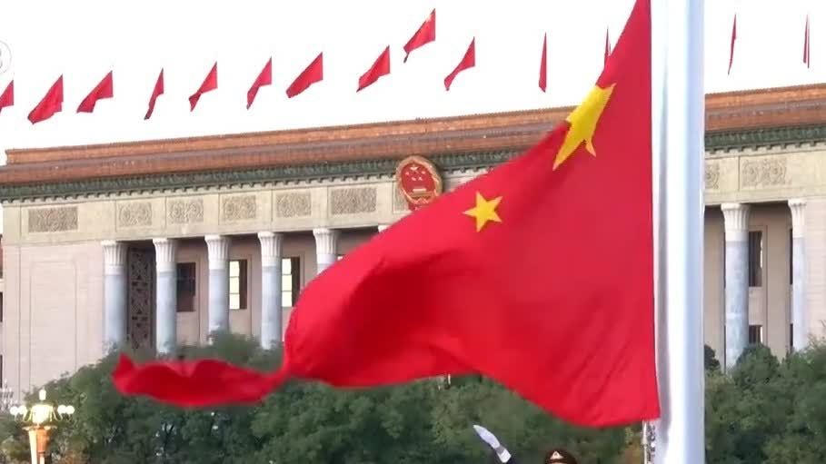 （有片）舉國同慶　首都天安門廣場隆重舉行升國旗儀式