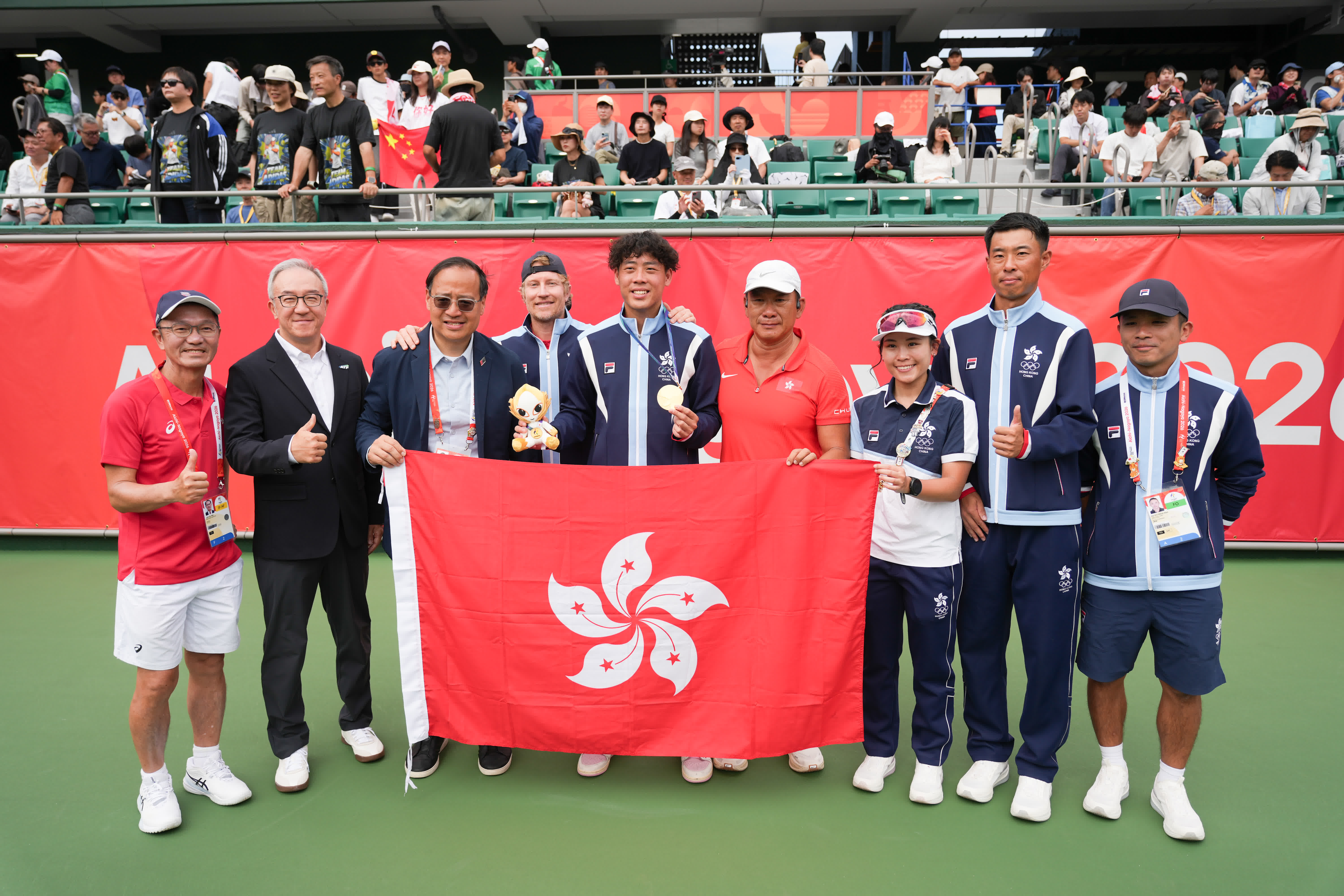 香港網球一哥黃澤林（Coleman）亞運會網球男單奪金。（大公文匯全媒體記者 麥俊傑 攝）