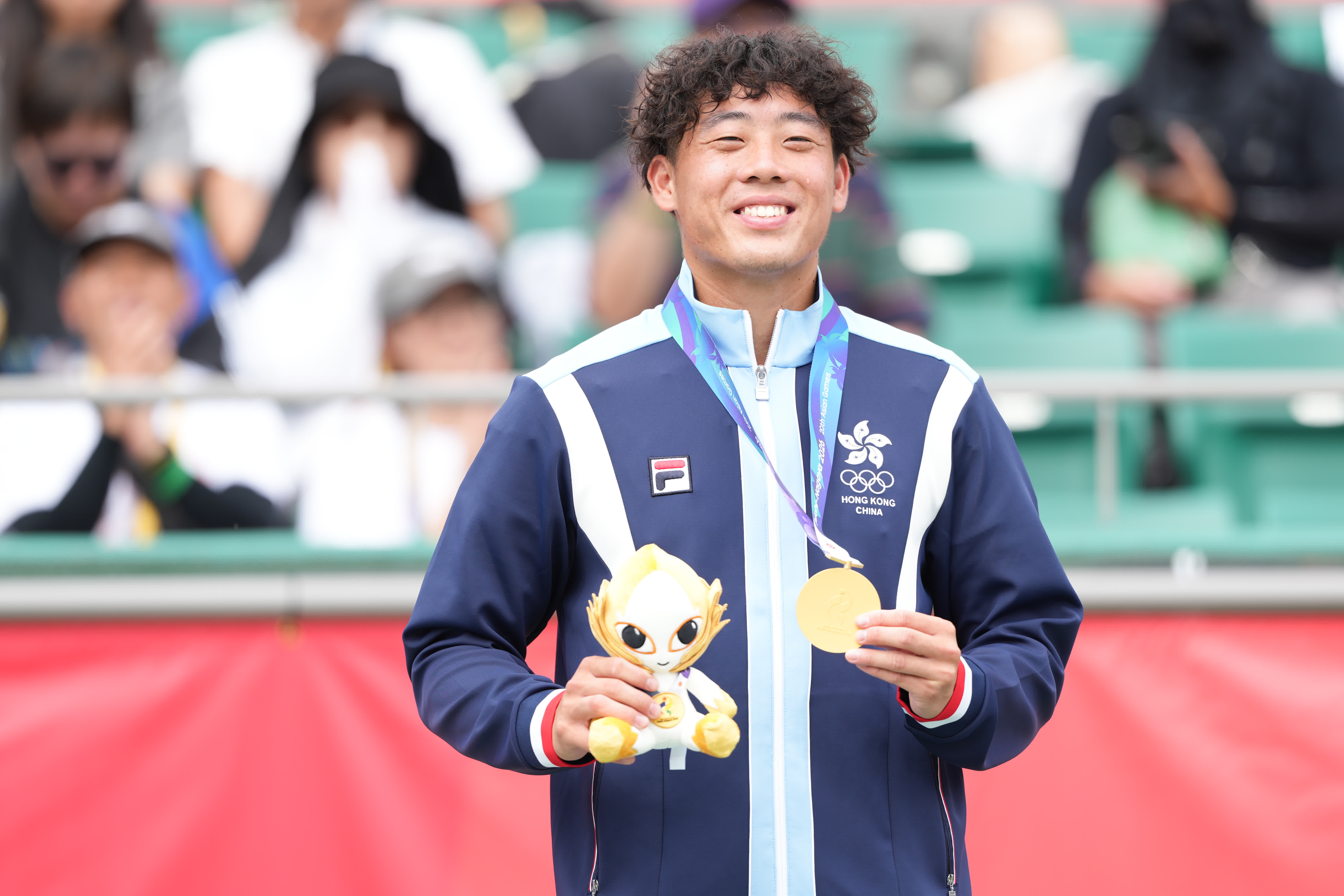 香港網球一哥黃澤林（Coleman）亞運會網球男單奪金。（大公文匯全媒體記者 麥俊傑 攝）