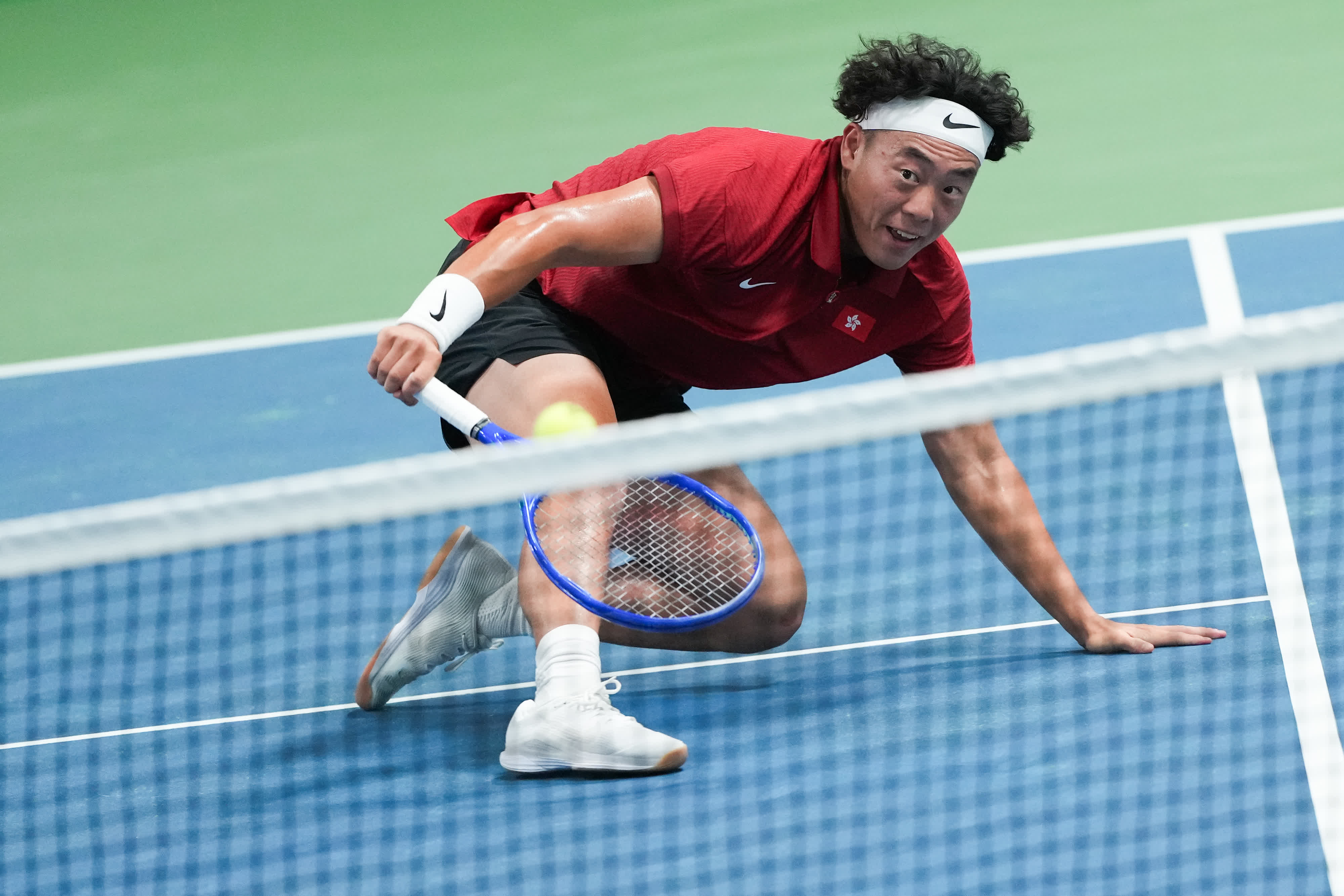 香港網球一哥黃澤林（Coleman）亞運會網球男單奪金。（大公文匯全媒體記者 麥俊傑 攝）
