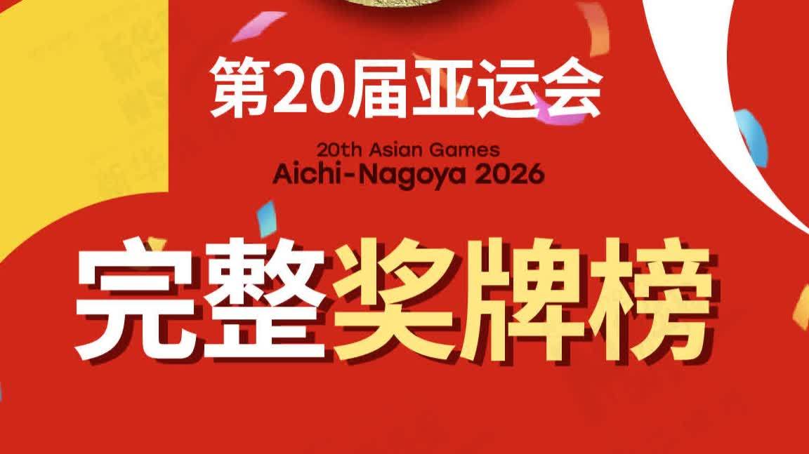 第20屆亞運會完整獎牌榜一圖速覽！
